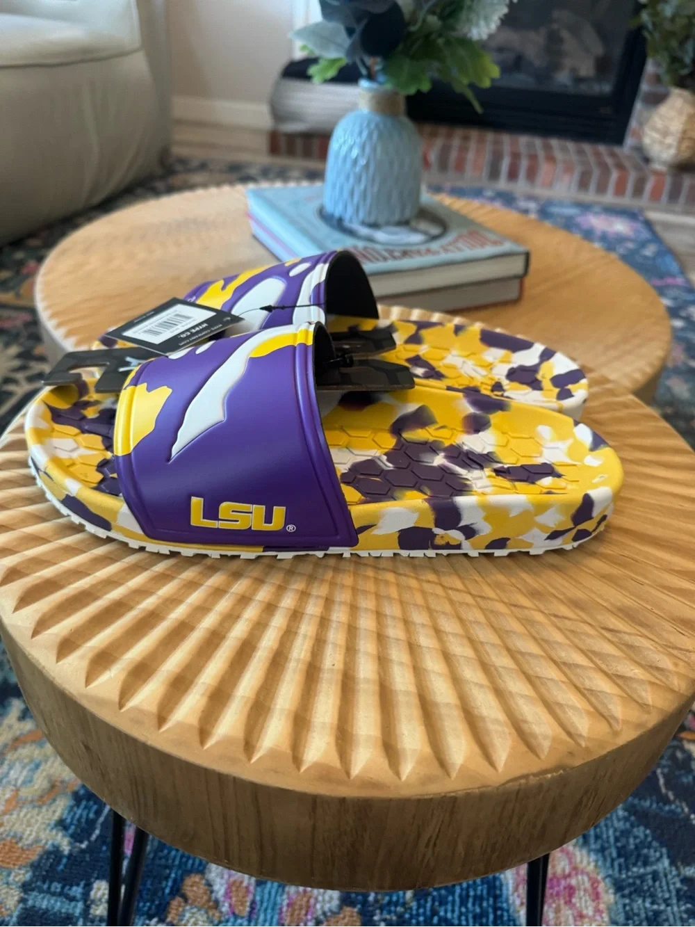 Hype Co College NCAA Men’s LSU Tigers Sandal Slides Unisex W11/M9 NWT